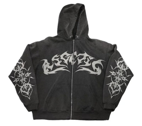 Gothic Print Hoodie