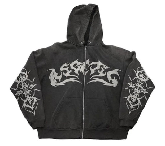 Gothic Print Hoodie