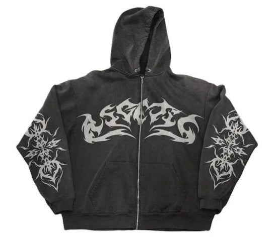 Gothic Print Hoodie