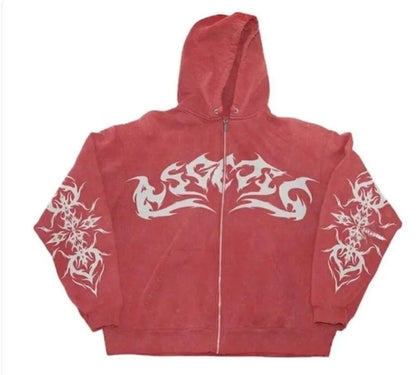 Gothic Print Hoodie