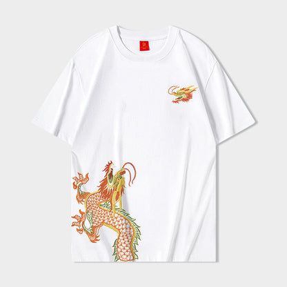 Heavy Embroidered Dragon Men's T-Shirt