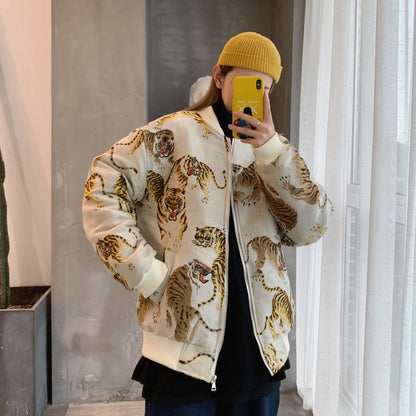 Embroidered Cotton Jacket Tiger Design