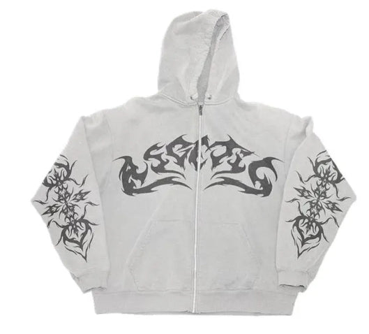 Gothic Print Hoodie